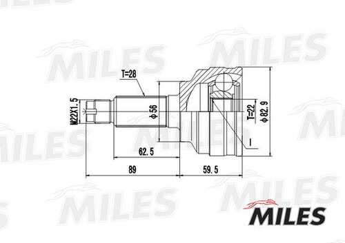 MILES GA20226 ШРУС MAZDA 626 1.8 97- нар.