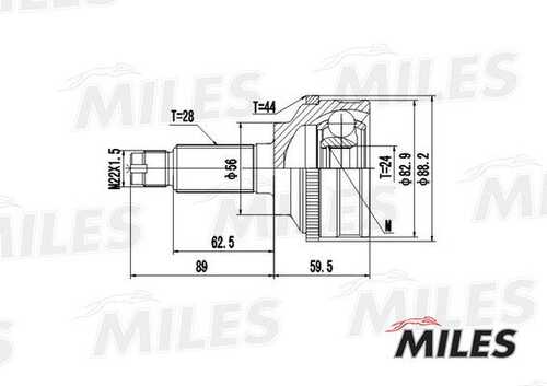 MILES GA20238 Шарнирный комплект, приводной вал