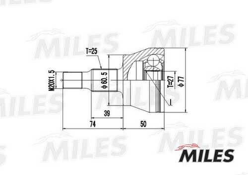 MILES GA20242 ШРУС MB W169/W245 1.5-2.0 04- нар.