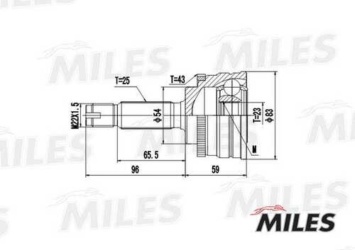 MILES GA20252 ШРУС MITSUBISHI CARISMA 1.6-1.8 99-04 нар. +ABS (10702070/190919/0192455/1)