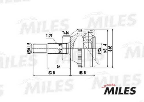 MILES GA20397 ШРУС RENAULT MEGANE I/CLASSIC/SCENIC 1.4-2.0 96-03 нар. +ABS