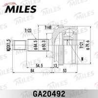 MILES GA20492 ШРУС LADA VESTA КПП Renault JH3 15- нар.