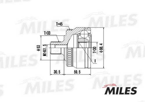 MILES GA20521 ШРУС VW PASSAT 1.6-2.0 97-05 нар