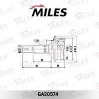 MILES GA20574 ШРУС TOYOTA YARIS II 1.0VVTI-1.3VVTI 05-11 нар. (10702070/250419/0072578/1)