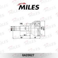 MILES GA20627 Шарнирный комплект, приводной вал