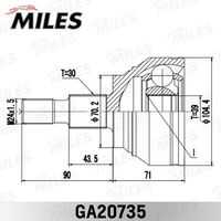 MILES GA20735 ШРУС MB BENZ ML-CLASS 164 2004-2011 нар.