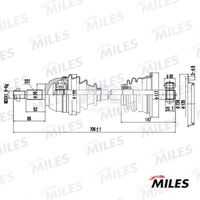 MILES GC01109 Привод в сборе RENAULT LAGUNA I 1.6-2.0 97-01 лев.