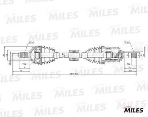 MILES GC01164 Привод в сборе RENAULT DUSTER 4x2/FLUENCE передний левый