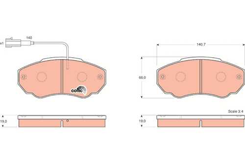 TRWLUCAS GDB1517 960 01=221947 колодки дисковые п. Peugeot Boxer, Fiat Ducato 02>