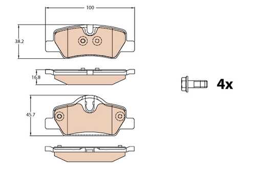 TRWLUCAS GDB2088 Колодки дисковые задние! BMW 2 F45/F43, MINI 13>