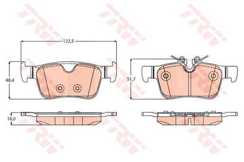 TRWLUCAS GDB2168 Колодки дисковые задние! Volvo XC90 II/S90 II/V90 II 14>;Колодки тормозные