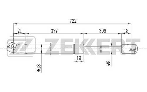 ZEKKERT GF-1120 Амортизатор капота VW Passat (3B3, 3B6) 00