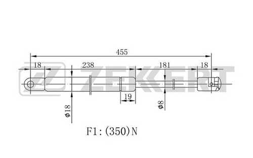 ZEKKERT GF-1407 Амортизатор капота VW Sharan 95-