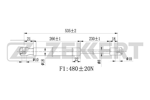 ZEKKERT GF1583 Амортизатор багажника OPEL ASTRA G 98