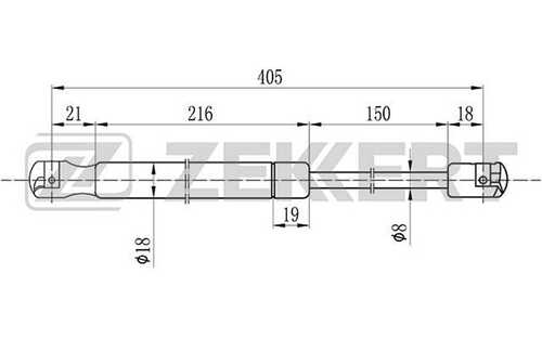 ZEKKERT GF1605 Амортизатор багажника SKODA OCTAVIA (1U5) 98