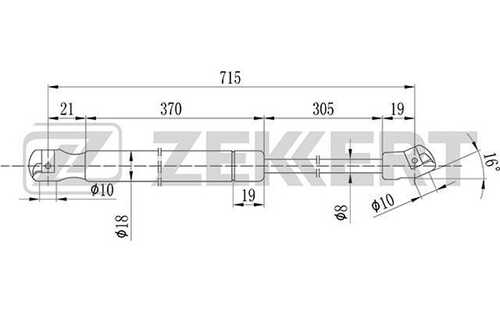 ZEKKERT GF-1730 Амортизатор капота ZEKKERT GF1730 Audi A4 II 00