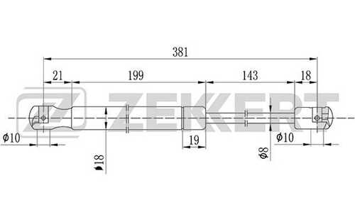 ZEKKERT GF1899 Амортизатор багажника HYUNDAI IX35 (LM) 10- TUCSON 04-