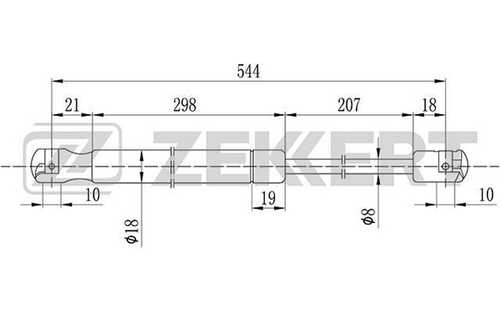 ZEKKERT GF-2077 Амортизатор багажника Ford Escort V-VI 92