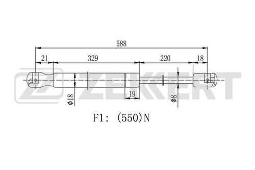 ZEKKERT GF-2170 Амортизатор багажника Hyundai Accent 02-