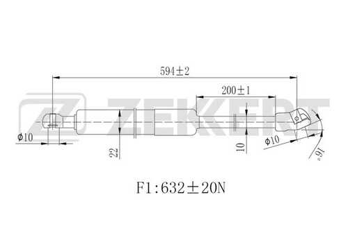 ZEKKERT GF2503 Амортизатор багажника Lexus RX (AL10) 08-