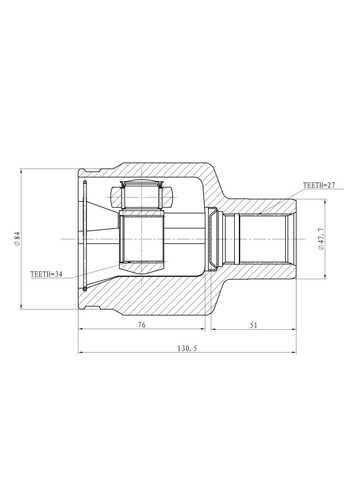 GANZ GIK04001 ШРУС внутренний L=R SSANG YONG Kyron 05->