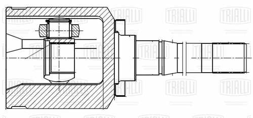 TRIALLI GO433 ШРУС внутренний правый для автомобилей лада 2121 (трипоидной конструкции)