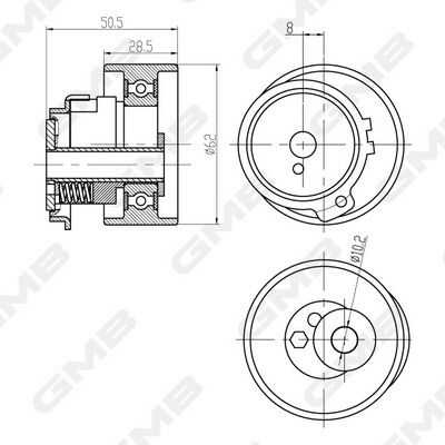 GMB GTB0870 Ролик натяжной ремня ГРМ