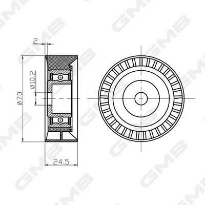 GMB GTC0590 Ролик натяжной! BMW E36/E46/E34/E39/E38 1.8i-3.0ix 90>