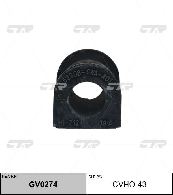 CTR GV0274 Втулка стабилизатора заднего! замена CVHO-43 d18 Honda CR-V 2.0 i-VTEC/2.2 i-CTDi 07>