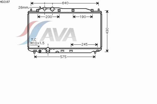 AVA HD2187 Радиатор системы охлаждения! МКПП Honda Civic VII 1.6-1.8i 16V 05>