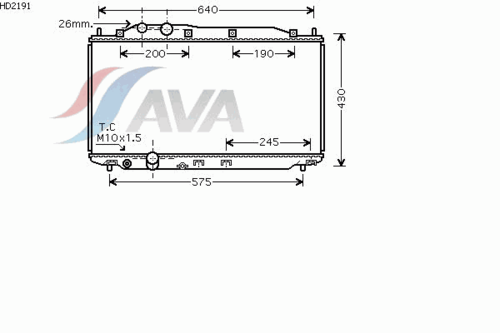 AVA HD2191 Радиатор системы охлаждения! АКПП Honda Civic VII 1.6-1.8i 16V 05>