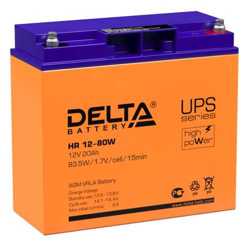 DELTA HR1280W Аккумулятор промышл. 12V 20Ah 181x76x166
