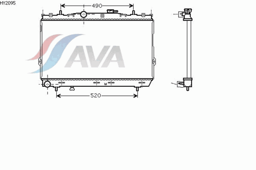 AVA HY2095 Радиатор системы охлаждения! МКПП Hyundai Coupe 2.0 01>/Elantra 00>