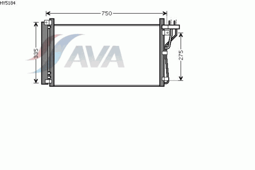 AVA HY5184D Радиатор кондиционера! с осушит. KIA Magentis 2.0/2.7 05>