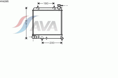 AVA HYA2085 Радиатор системы охлаждения! МКПП Hyundai Accent 1.3/1.5/1.6 00>