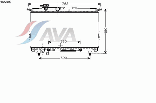 AVA HYA2107 Радиатор системы охлаждения! АКПП Hyundai SonataIII/IV 2.0/2.4/2.5 98>