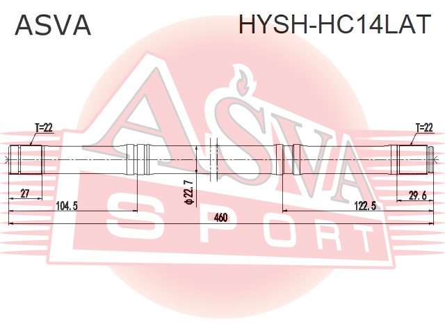 ASVA HYSH-HC14LAT Полуось левая