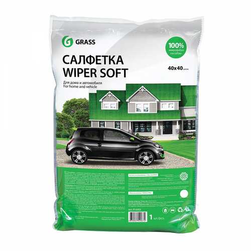 GRASS IT-0352 Салфетка! wiper soft, 100% микрофибра, 40x40, упакованная