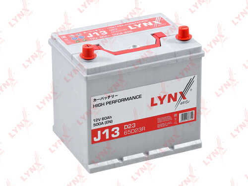 LYNX J13 Аккумулятор B01, 12V, EN500A, 60Ah, 1 (+-), L232, B173, H225, A CHEVROLET, DAEWOO, DODGE, HONDA