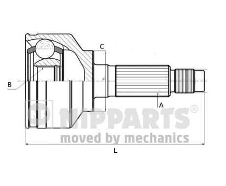 NIPPARTS J2825022 ШРУС наружный комплект! ABS Mitsubishi Carisma 1.6-1.8 96-06