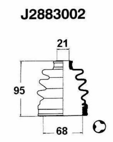 NIPPARTS J2883002 Комплект пыльника ШРУСа! Mitsubishi Colt/Lancer, Daihatsu, Hyundai Accent/Pony 90>