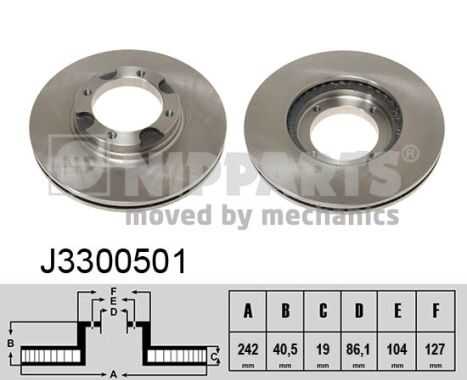 NIPPARTS J3300501 Диск тормозной передний! Hyundai Accent 1.3-1.5 85>