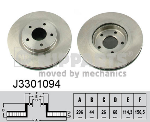 NIPPARTS J3301094 Диск тормозной передний! Nissan Qashqai 1.6-2.0i/1.5dCi-2.0dCi 07>