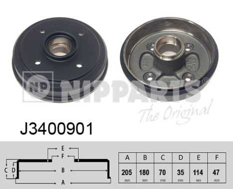 NIPPARTS J3400901 Барабан тормозной! Daewoo Matiz 0.8/1.0 98>