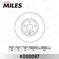 MILES K000097 Диск тормозной FORD S-MAX/MONDEO 07-/VOLVO S60/S80/XC70 06- D 16ММ передний (10702070/080519