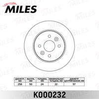 MILES K000232 Диск тормозной KIA SPECTRA иж 00- /SHUMA 01-04 передний вент. d=262мм. (TRW DF7178)