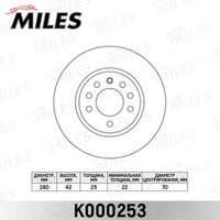 MILES K000253 Диск тормозной OPEL ASTRA G/H 98-09/MERIVA 03-/ZAFIRA 99- передний (TRW DF4048)