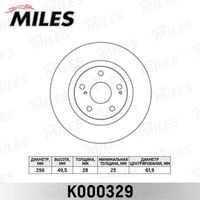 MILES K000329 Диск тормозной передний вентилируемый