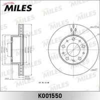 MILES K001550 Диск тормозной CITROEN JUMPER/FIAT DUCATO/PEUGEOT BOXER 06-ПЕРЕДНИЙ вент. d=280мм (TRW DF4771S) K0015