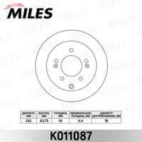 MILES K011087 Диск тормозной KIA CERATO II, SOUL 09- задний (TRW DF7819)